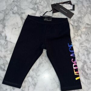 NWT VERSACE LOGO LEGGINGS 3/6M